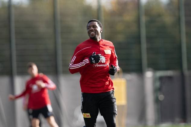 Football, Men, Season 2023 2024, Champions League, Training of 1 FC Union Berlin at the stadium An der Alten Försterei the day before the match against SSC Napoli, Sheraldo Becker 1 FC Union Berlin , 07 11 2023, Copyright: xSebastianxRäppold MatthiasxKochx
