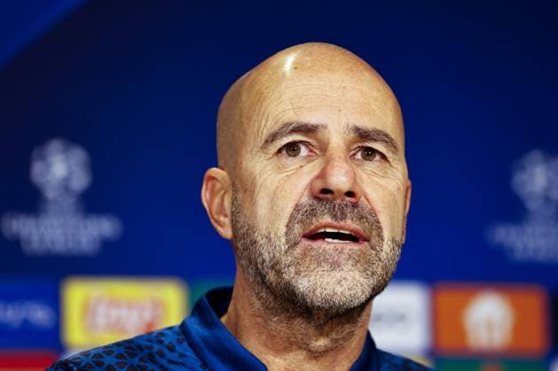 EINDHOVEN - PSV Eindhoven coach Peter Bosz during the MD-1 press conference, PK, Pressekonferenz prior to the UEFA Champions League group B match against RC Lens at the Phillips stadium on November 7, 2023 in Eindhoven, Netherlands. ANP MAURICE VAN STEEN UEFA Champions League 2023 24 2023 2024 xVIxANPxSportx xxANPxIVx 483240194 originalFilename: 483240194.jpg