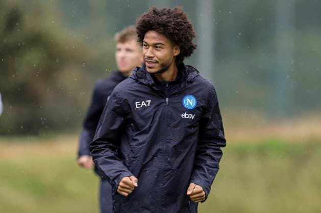 Italy: training session SSC Napoli SSC Napoli s Swedish midfielder Jens-Lys Michel Cajuste looks during training ahead of the UEFA Champions League match against Union Berlin at the Konami Center on 07 November 2023, in Castel Volturno, Italy. ABPH8012A Copyright: xAntonioxBalascox