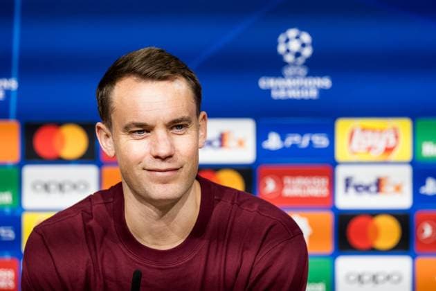 UEFA Champions League Press Conference FC Bayern Muenchen 07 11 2023 Manuel Neuer FC Bayern Muenchen, 1 smiles in the press conference UEFA Champions League Press Conference FC Bayern Muenchen, Muenchen, Allianz Arena on 07 11 2023 Copyright: xBEAUTIFULxSPORTS Wunderlx
