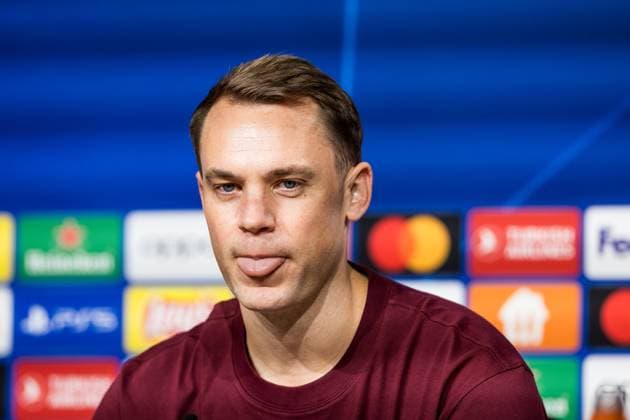 UEFA Champions League press conference FC Bayern Muenchen 07 11 2023 Manuel Neuer FC Bayern Muenchen, 1 in the press conference, tongue stuck out UEFA Champions League press conference FC Bayern Muenchen, Muenchen, Allianz Arena on 07 11 2023 Copyright: xBEAUTIFULxSPORTS Wunderlx