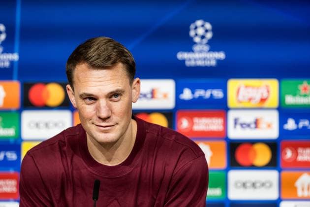 UEFA Champions League Press Conference FC Bayern Muenchen 07 11 2023 Manuel Neuer FC Bayern Muenchen, 1 smiles in the press conference UEFA Champions League Press Conference FC Bayern Muenchen, Muenchen, Allianz Arena on 07 11 2023 Copyright: xBEAUTIFULxSPORTS Wunderlx