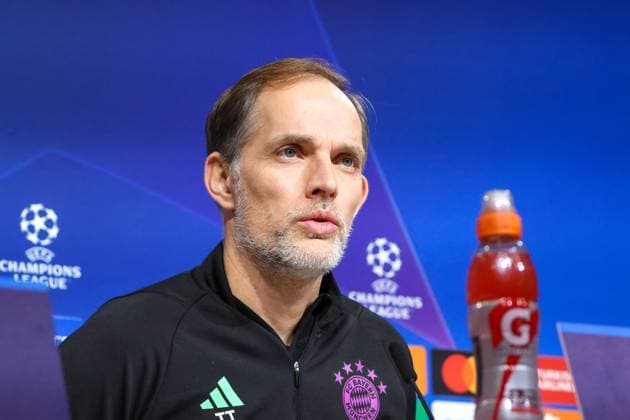 Thomas Tuchel FC Bayern Muenchen, Head coach at the press conference, FC Bayern Muenchen, Galatasaray SK, International Press Conference Champions League, Season 23 24, 07 11 2023 , FC Bayern Muenchen, International Press Conference Champions League, Season 23 24, 07 11 2023 Muenchen Copyright: xEibner-Pressefoto JennixMaulx EP_JML