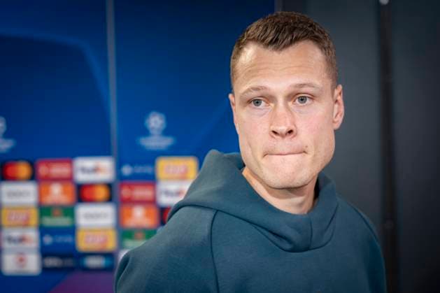FC Copenhagen s Viktor Claesson during FC Copenhagen s press conference ahead of the team s Champions League match against Manchester United in Copenhagen on Tuesday 7 November 2023 Photo Emil Nicolai Helms Ritzau Scanpix , Denmark Kobenhavn  Copyright: EmilxNicolaixHelmsx COP15002 spdk20231107-171104-L