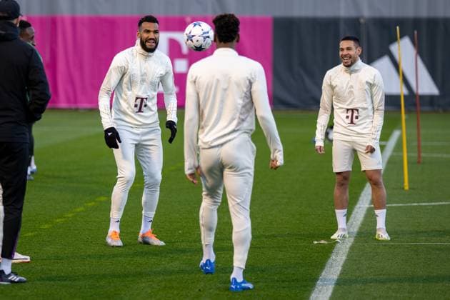 Eric Maxim Choupo Moting 13 FC Bayern Muenchen , FC Bayern Muenchen, Official final training before the UEFA Champions League match 4 matchday, against Galatasaray Istanbul, season 2023 2024 at Saebener Strasse 07 11 2023 DFB regulations prohibit any use of photographs as image sequences and or quasi video Muenchen Bayern Germany Copyright: xkolbert-press UlrichxGamelx