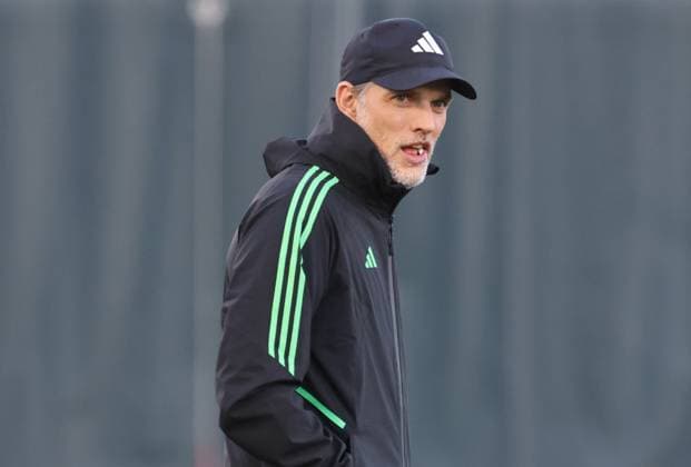 Coach Thomas Tuchel, Portraet, Portrait, Football FC Bayern Muenchen final training session before the UEFA Champions League match against Galatasaray Istanbul 07 11 2023 Training ground, Saebenerstr PHOTO Mladen Lackovic LakoPress