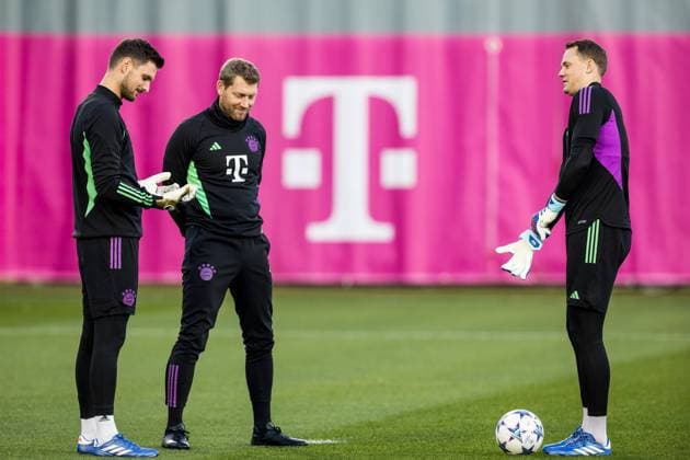 UEFA Champions League final training FC Bayern Muenchen 07 11 2023 Sven Ulreich FC Bayern Muenchen, 26 and Manuel Neuer FC Bayern Muenchen, 1 UEFA Champions League final training FC Bayern Muenchen, Muenchen, training ground at Saebenerstrasse on 07 11 2023 Copyright: xBEAUTIFULxSPORTS Wunderlx