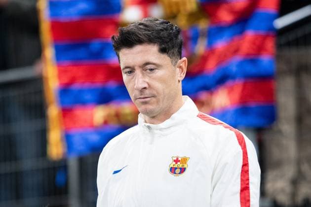 Champions League FC Shakhtar Donetsk FC Barcelona, 07 11 2023 Robert Lewandowski FC Barcelona, 9 to the start of the match Champions League FC Shakhtar Donetsk FC Barcelona, Volksparkstadion, Hamburg, 07 11 2023 Copyright: xBEAUTIFULxSPORTS Buriakovx