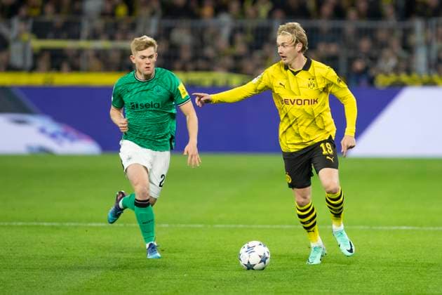 UEFA Champions League, Borussia Dortmund Newcastle United, 7 11 2023 Julian Brandt Borussia Dortmund, 19 UEFA Champions League, Borussia Dortmund Newcastle United, preliminary round 4 matchday, on 7 11 2023, Signal Iduna Park, Dortmund UEFA regulations prohibit any use of photographs as image sequences and or quasi video Copyright: xBEAUTIFULxSPORTS Meuselx