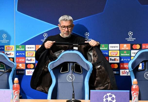 Soccer, Men, Season 2023 2024, Champions League Group C, Matchday 4 , SSC Napoli 1 FC Union Berlin, Stadium inspection and press conference of 1 FC Union at Stadio Diego Armando Maradona in Naples the day before the match, Coach Urs Fischer 1 FC Union 07 11 2023, Copyright: xMatthiasxKochx