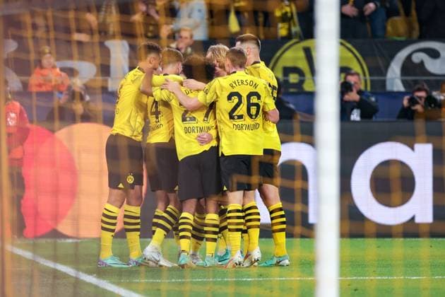 07 11 2023, Football, Season 2023 2024, UCL, UEFA Champions League, Group stage, Matchday 4, Borussia Dortmund Newcastle United, BVB players celebrate the 1-0 goal by Niclas Füllkrug Borussia Dortmund , Dortmund Signal Iduna Park NRW Germany xRHR PHOTO DEx Copyright: DennisxEwert RHR-FOTOx RHR-FOTO DE