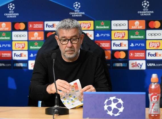 Football, Men, Season 2023 2024, Champions League Group C, Matchday 4 , SSC Napoli 1 FC Union Berlin, Stadium inspection and press conference of 1 FC Union at the Stadio Diego Armando Maradona in Naples the day before the match, Coach Urs Fischer 1 FC Union , 7 11 2023, Copyright: xMatthiasxKochx