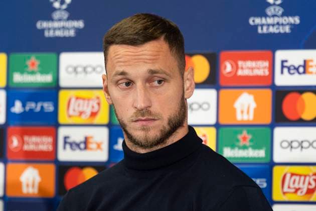 SOCCER - UEFA CL, RBS vs Inter, preview SALZBURG,AUSTRIA,07.NOV.23 - SOCCER - UEFA Champions League, group stage, Red Bull Salzburg vs FC Internazionale Milano, preview, press conference, PK, Pressekonferenz Inter. Image shows Marko Arnautovic (Inter). GEPAxpictures xGintarexKarpaviciute