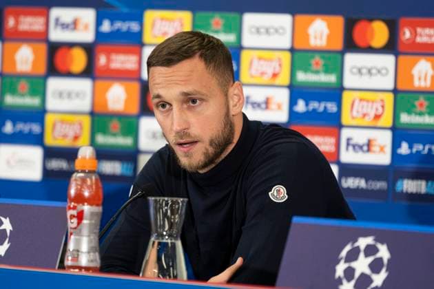 SOCCER - UEFA CL, RBS vs Inter, preview SALZBURG,AUSTRIA,07.NOV.23 - SOCCER - UEFA Champions League, group stage, Red Bull Salzburg vs FC Internazionale Milano, preview, press conference, PK, Pressekonferenz Inter. Image shows Marko Arnautovic (Inter). GEPAxpictures xGintarexKarpaviciute