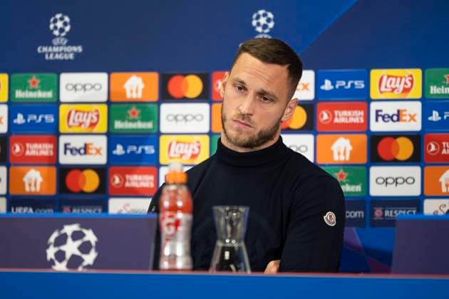 SOCCER - UEFA CL, RBS vs Inter, preview SALZBURG,AUSTRIA,07.NOV.23 - SOCCER - UEFA Champions League, group stage, Red Bull Salzburg vs FC Internazionale Milano, preview, press conference, PK, Pressekonferenz Inter. Image shows Marko Arnautovic (Inter). GEPAxpictures xGintarexKarpaviciute