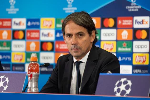 SOCCER - UEFA CL, RBS vs Inter, preview SALZBURG,AUSTRIA,07.NOV.23 - SOCCER - UEFA Champions League, group stage, Red Bull Salzburg vs FC Internazionale Milano, preview, press conference, PK, Pressekonferenz Inter. Image shows head coach Simone Inzaghi (Inter). GEPAxpictures xGintarexKarpaviciute
