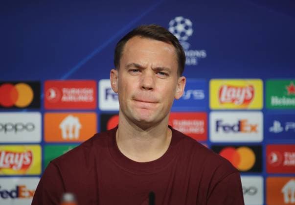Munich, Germany 07 November 2023 Football, Men, Season 2023 2024, FC Bayern Munich, International Press Conference, Allianz Arena Manuel Neuer FC Bayern Munich head, portrait, thinking, pressing lips, facial expression, facial expression