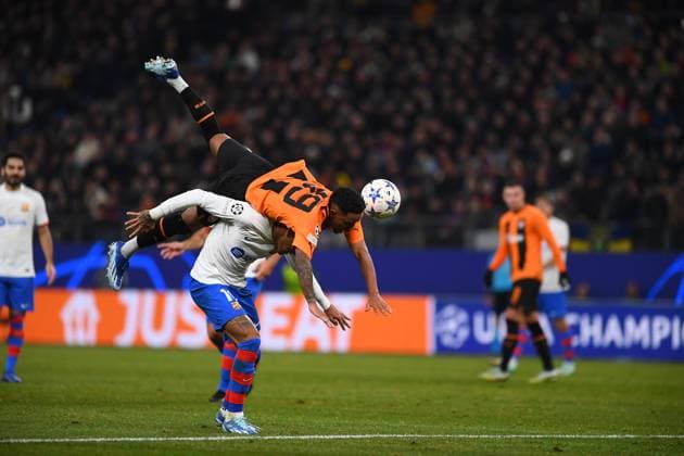 HAMBURG, GERMANY - 7 NOVEMBER, 2023: The UEFA Champions League match between FC Shakhtar Donetsk vs FC Barcelona, Barca at Volksparkstadion  Copyright: xVItaliixKliuievx