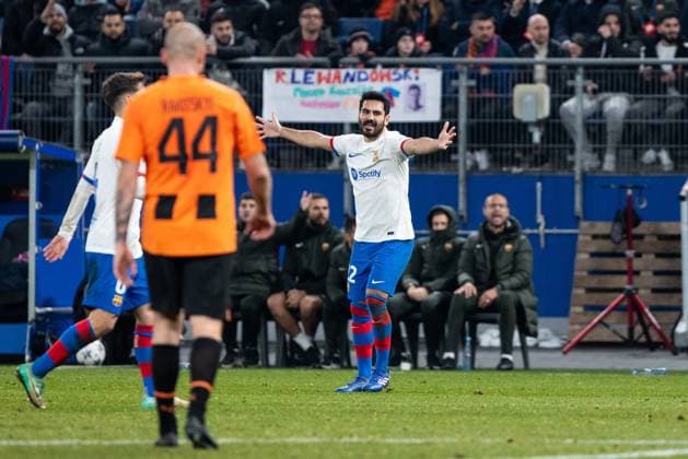 Champions League FC Shakhtar Donetsk FC Barcelona, 07 11 2023 Ilkay Guendogan FC Barcelona, 22 with the emotions Champions League FC Shakhtar Donetsk FC Barcelona, Volksparkstadion, Hamburg, 07 11 2023 Copyright: xBEAUTIFULxSPORTS Buriakovx