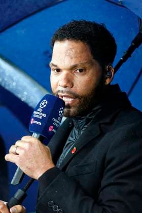 Football - 2023 2024 UEFA Champions League - Group G - Matchday Four of Six - Manchester City vs Young Boys - Etihad Stadium - Tuesday 7th November 2023 Former Manchester City star Joleon Lescott on media duties before the kick off, at the Etihad. 