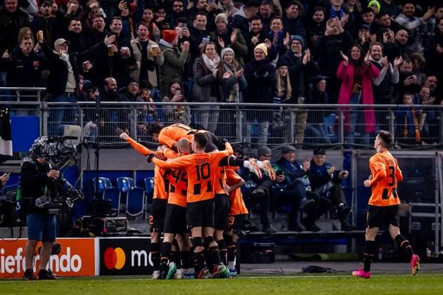2023.11.07 Hamburg Pilka nozna, UEFA Liga Mistrzow 2023 2024, faza grupowa Szachtar Donieck - FC Barcelona, Barca N z gol radosc goal Danylo Sikan Foto Mateusz Porzucek PressFocus 2023.11.07 Hamburg Football UEFA Champions League 2023 2024, group stage Shakhtar Donetsk - FC Barcelona Szachtar Donieck - FC Barcelona gol radosc goal Danylo Sikan Credit: Mateusz Porzucek PressFocus NEWSPIX.PL --- Newspix.pl POLAND OUT!  20231107PF_MP111