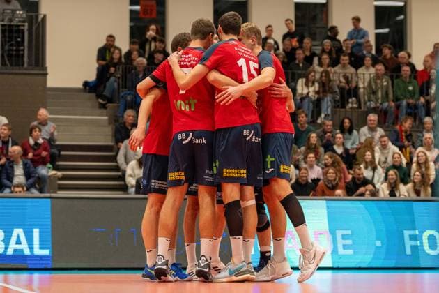 Point win BADEN VOLLEYS SSC Karlsruhe, GER, Volleyball, 1 Bundesliga Maenner, BADEN VOLLEYS SSC Karlsruhe vs VC Bitterfeld Wolfen, 07 11 2023, GER, Volleyball, 1 Bundesliga Maenner, BADEN VOLLEYS SSC Karlsruhe vs VC Bitterfeld Wolfen, 07 11 2023 Karlsruhe Copyright: xEibner-Pressefoto StefanxMayerx EP_SMR