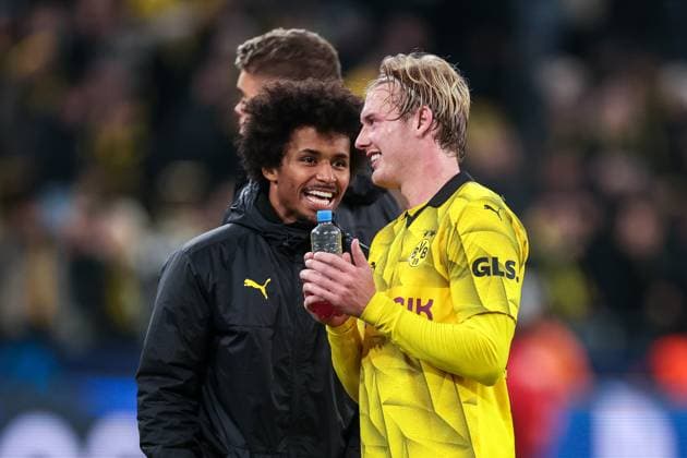07 11 2023, Football, Season 2023 2024, UCL, UEFA Champions League, Group stage, Matchday 4, Borussia Dortmund Newcastle United, v l Karim Adeyemi Borussia Dortmund , Julian Brandt Borussia Dortmund , Dortmund Signal Iduna Park NRW Germany xRHR PHOTO DEx Copyright: DennisxEwert RHR-FOTOx RHR-FOTO DE
