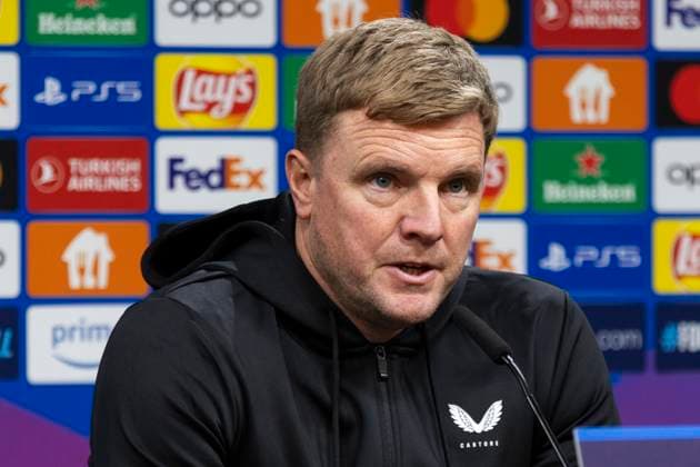 UEFA Champions League, Borussia Dortmund Newcastle United, 7 11 2023 Eddie Howe Newcastle United, Head Coach at the post-match press conference UEFA Champions League, Borussia Dortmund Newcastle United, Preliminary Round 4 Matchday, on 7 11 2023, Signal Iduna Park, Dortmund UEFA regulations prohibit any use of photographs as image sequences and or quasi video Copyright: xBEAUTIFULxSPORTS Meuselx