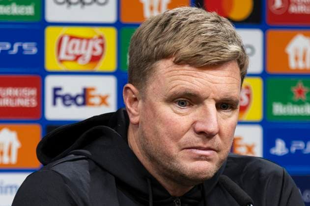 UEFA Champions League, Borussia Dortmund Newcastle United, 7 11 2023 Eddie Howe Newcastle United, Head Coach at the post-match press conference UEFA Champions League, Borussia Dortmund Newcastle United, Preliminary Round 4 Matchday, on 7 11 2023, Signal Iduna Park, Dortmund UEFA regulations prohibit any use of photographs as image sequences and or quasi video Copyright: xBEAUTIFULxSPORTS Meuselx