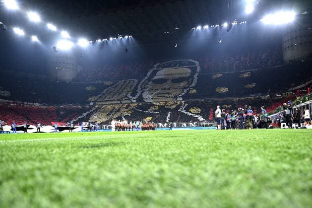 Mg Milano 07 11 2023 - Champions League Milan-Paris Saint Germain foto Matteo Gribaudi Image nella foto: coreografia tifosi Milan 