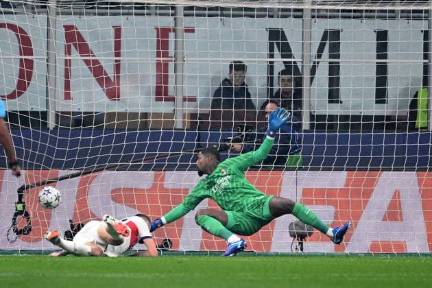 Mg Milano 07 11 2023 - Champions League Milan-Paris Saint Germain foto Matteo Gribaudi Image nella foto: gol Milan Skriniar 