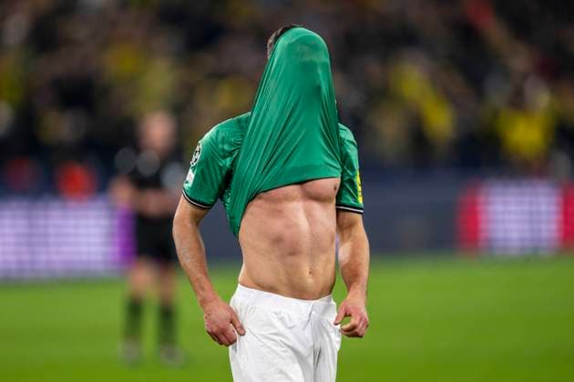 Soccer Champions League Matchday 4 Borussia Dortmund Newcastle United on 07 11 2023 at Signal Iduna Park Newcastles Fabian Schär is disappointed IMPORTANT NOTE In accordance with UEFA regulations, it is prohibited to exploit or have exploited photographs taken in the stadium and or of the match in the form of sequential images and or video-like photo series Copyright: xKirchner DavidxInderliedx