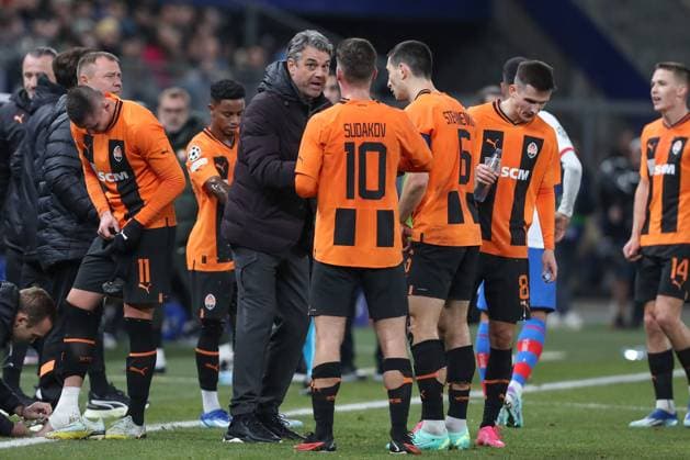 07 11 2023, xtgx, Football, UEFA Champions League, Shakhtar Donetsk FC Barcelona emspor, v l Marino Pusic Donetsk, coach gives instructions, gesticulates with arms, gesticulate, gives instructions Georgiy Sudakov Donetsk, 10 , Taras Stepanenko Donetsk, 6 DFL DFB REGULATIONS PROHIBIT ANY USE OF PHOTOGRAPHS as IMAGE SEQUENCES and or QUASI VIDEO Hamburg