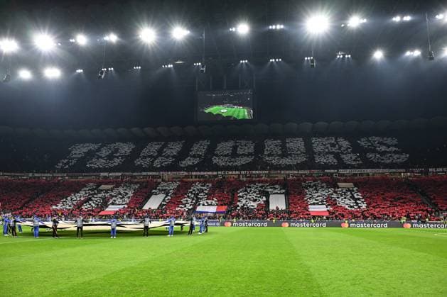 Db Milano 07 11 2023 - Champions League Milan-Paris Saint Germain foto Daniele Buffa Image nella foto: coreografia tifosi Milan 