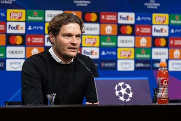 UEFA Champions League, Borussia Dortmund Newcastle United, 7 11 2023 Edin Terzic Borussia Dortmund, head coach at the post-match press conference UEFA Champions League, Borussia Dortmund Newcastle United, preliminary round matchday 4, on 7 11 2023, Signal Iduna Park, Dortmund UEFA regulations prohibit any use of photographs as image sequences and or quasi video Copyright: xBEAUTIFULxSPORTS Meuselx