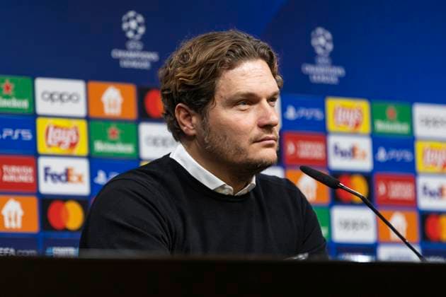 UEFA Champions League, Borussia Dortmund Newcastle United, 7 11 2023 Edin Terzic Borussia Dortmund, head coach at the post-match press conference UEFA Champions League, Borussia Dortmund Newcastle United, preliminary round matchday 4, on 7 11 2023, Signal Iduna Park, Dortmund UEFA regulations prohibit any use of photographs as image sequences and or quasi video Copyright: xBEAUTIFULxSPORTS Meuselx