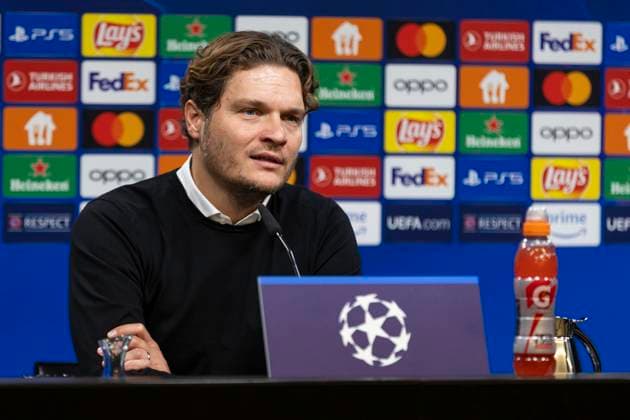 UEFA Champions League, Borussia Dortmund Newcastle United, 7 11 2023 Edin Terzic Borussia Dortmund, head coach at the post-match press conference UEFA Champions League, Borussia Dortmund Newcastle United, preliminary round matchday 4, on 7 11 2023, Signal Iduna Park, Dortmund UEFA regulations prohibit any use of photographs as image sequences and or quasi video Copyright: xBEAUTIFULxSPORTS Meuselx