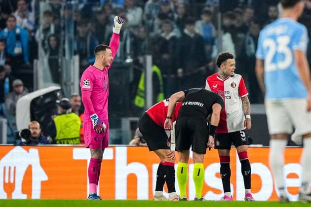 UEFA Champions League: S.S. Lazio v Feyenoord Rome - David Hancko of Feyenoord during the 4th leg of the UEFA Champions League group stage between S.S. Lazio v Feyenoord at Stadio Olympico on 7 November 2023 in Rome, Italy. Copyright: xTomxBodex