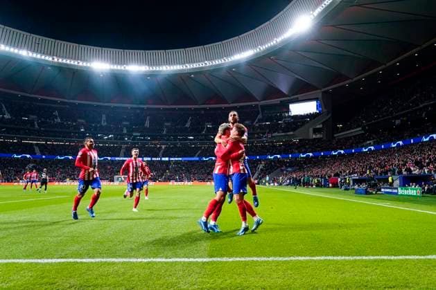 ESP: Atletico de Madrid v Celtic FC. UEFA Champions League match, Group E, date 4 Antoine Griezmann of Atletico de Madrid celebrates his goal with his teammates during the UEFA Champions League match, Group E, between Atletico de Madrid and Celtic FC played at Civitas Mertropolitano Stadium on November 7, 2023 in Madrid, Spain. kpng Copyright: xBaguxBlancox xPRESSINPHOTOx PS_231107_008