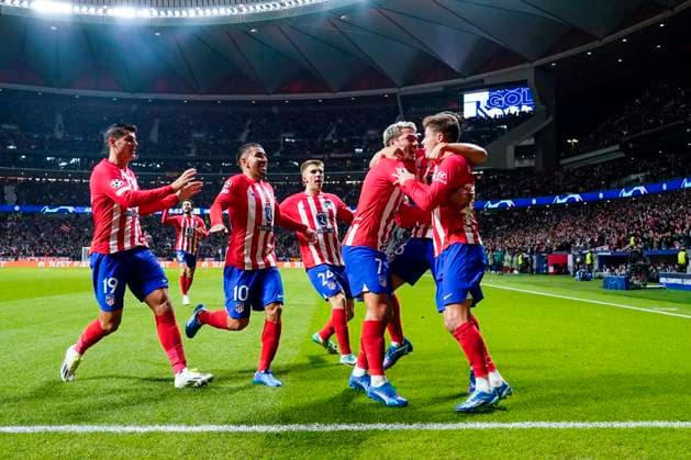 ESP: Atletico de Madrid v Celtic FC. UEFA Champions League match, Group E, date 4 Antoine Griezmann of Atletico de Madrid celebrates his goal with his teammates during the UEFA Champions League match, Group E, between Atletico de Madrid and Celtic FC played at Civitas Mertropolitano Stadium on November 7, 2023 in Madrid, Spain. kpng Copyright: xBaguxBlancox xPRESSINPHOTOx PS_231107_009