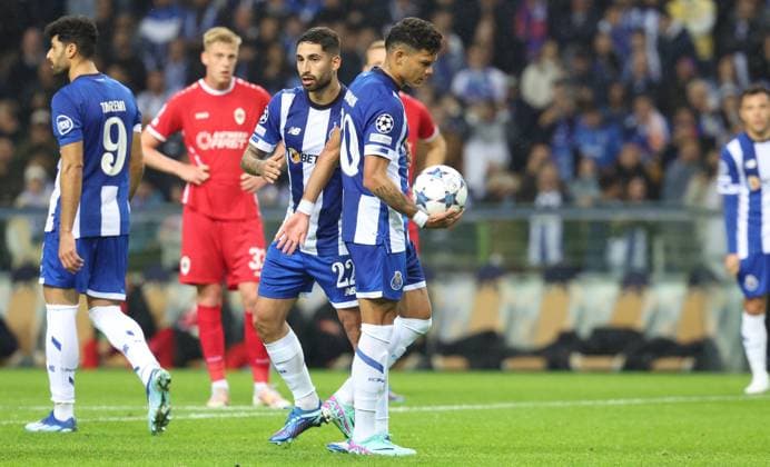 Porto s Evanilson pictured during a game between Portuguese FC Porto and Belgian soccer team Royal Antwerp FC, on Tuesday 07 November 2023, in Porto, Portugal, on day four of the Champions League group stage, in the group H. VIRGINIExLEFOUR  x79482668x