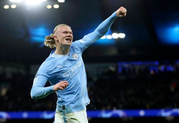 Manchester City v BSC Young Boys: Group G - UEFA Champions League 2023 24 Erling Haaland of Manchester City celebrates 1st goal during the UEFA Champions League match between Manchester City and BSC Young Boys at Etihad Stadium on November 7, 2023 in Manchester, United Kingdom. Manchester Etihad Stadium England United Kingdom Copyright: xNigelxFrench Sportsphoto APLx 13959881