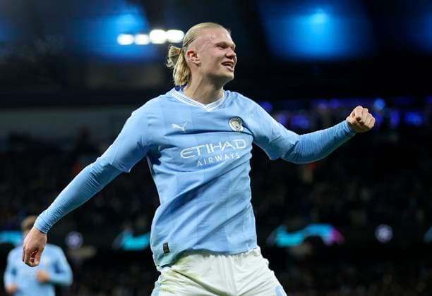Manchester City v BSC Young Boys: Group G - UEFA Champions League 2023 24 Erling Haaland of Manchester City celebrates 1st goal during the UEFA Champions League match between Manchester City and BSC Young Boys at Etihad Stadium on November 7, 2023 in Manchester, United Kingdom. Manchester Etihad Stadium England United Kingdom Copyright: xNigelxFrench Sportsphoto APLx 13959883