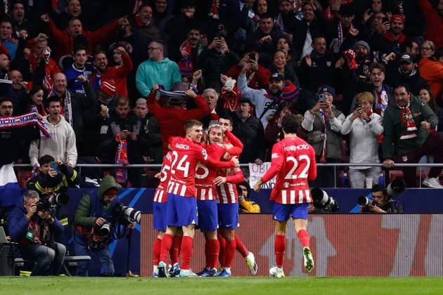 November 7, 2023, MADRID, MADRID, SPAIN: Antoine Griezmann of Atletico de Madrid celebrates a goal during the UEFA Champions League, Group E, football match played between Atletico de Madrid and Celtic FC at Civita Metropolitano stadium on November 07, 2023, in Madrid, Spain. MADRID SPAIN - ZUMAa181 20231107_zaa_a181_036 Copyright: xOscarxJ.xBarrosox