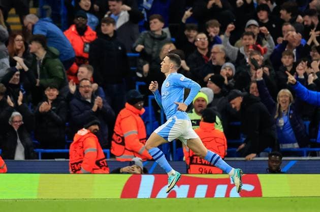 UEFA Champions League Manchester City vs Young Boys Phil Foden 47 of Manchester City celebrates his goal to make it 2-0 during the UEFA Champions League match Manchester City vs Young Boys at Etihad Stadium, Manchester, United Kingdom, 7th November 2023 (Photo by Conor Molloy News Images) Manchester Etihad Stadium Manchester United, ManU Kingdom Copyright: xConorxMolloy NewsxImagesx