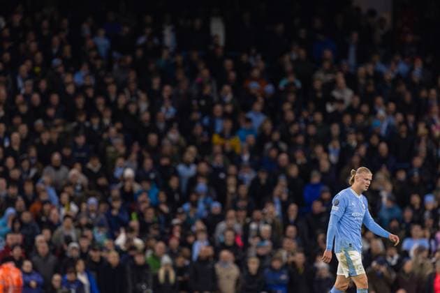 Football - UEFA Champions League - Group G - Manchester City FC v BSC Young Boys MANCHESTER, ENGLAND - Tuesday, November 7, 2023: Manchester City s Erling Haaland during the UEFA Champions League Group G match between Manchester City FC and BSC Young Boys at the City of Manchester Stadium. (Photo by David Rawcliffe Propaganda) MANCHESTER City of Manchester Stadium GREATER MANCHESTER ENGLAND  Copyright: xDavidxRawcliffex P2023-11-07-Man_City_Young_Boys-51