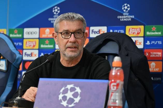IPP20231107 Football - soccer: UEFA Champions League 2023 2024, S.S.C. Napoli - 1. FC Union Berlin, Urs Fischer (Verwendung nur in Deutschland - GERMANY ONLY) *** IPP20231107 Football soccer UEFA Champions League 2023 2024, S S C Napoli 1 FC Union Berlin, Urs Fischer Use only in Germany GERMANY ONLY 