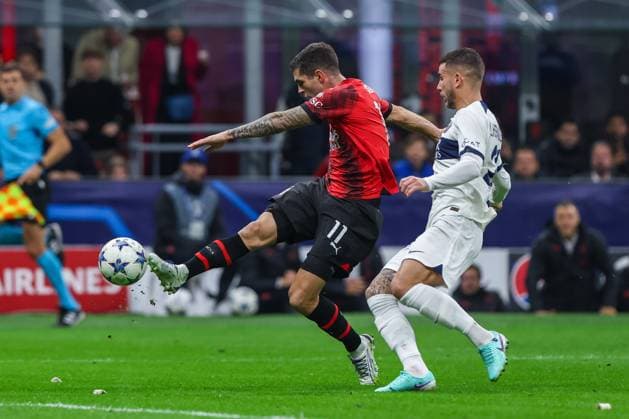 Christian Pulisic of AC Milan seen in action during UEFA Champions League 2023 24 Group Stage - Group F football match between AC Milan and Paris Saint-Germain FC at San Siro Stadium, Milan, Italy on November 07, 2023  Copyright: xFabrizioxCarabelli IPAxSportx xix xx IPA_41481516 IPA_Agency_IPA41481516