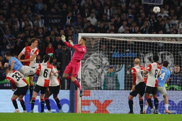 Rome, Italy 07.11.2023: Justin Bijlow of Feyenoord in action during the Uefa Champions League 2023-2024 football, group E, between SS Lazio vs Feyenoord at Olympic Stadium in Rome.  Copyright: xMarcoxIacobucci IPAxSportx xipa-x xx IPA_41481927 IPA_Agency_IPA41481927