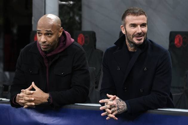 Db Milano 07 11 2023 - Champions League Milan-Paris Saint Germain foto Daniele Buffa Image nella foto: David Beckham-Thierry Henry 